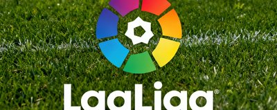 西甲联赛LaLiga官方标识，彩色渐变设计，西班牙足球甲级联赛品牌形象